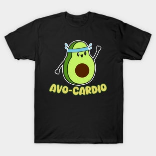 Avo-Cardio Pun Workout Running Avocado Exercise T-Shirt